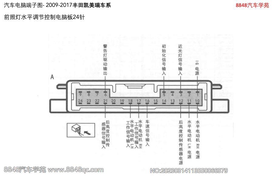2009-2017丰田凯美瑞-前照灯水平调节控制电脑板24针 